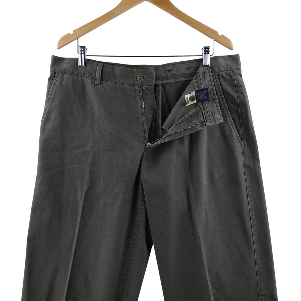 Vintage Haly Zegna Sport Mens Khaki Cotton Cargo Pants XL 54 Made‎ in Italy